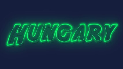 3D Hungary text poster art
