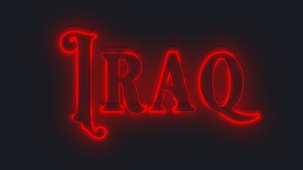 3D Iraq text banner art
