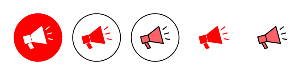 Megaphone icon set illustration. Loudspeaker sign and symbol