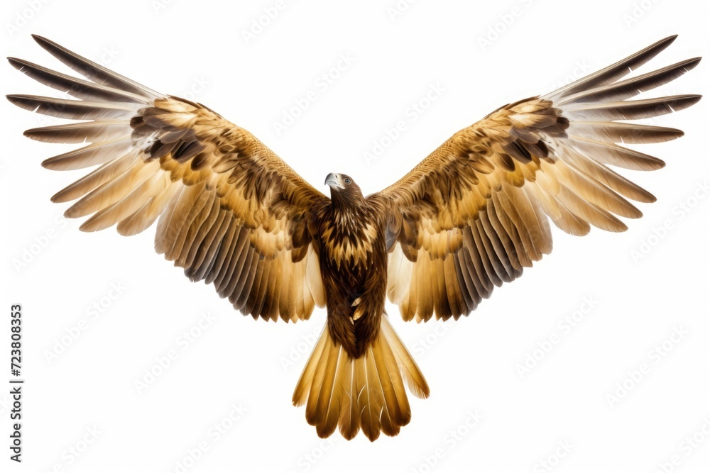 Wall mural A bird of prey soaring through the air. Suitable for nature and wildlife themes