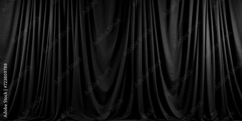 Poster A black curtain with a chair in front of it. Can be used as a background or for theater and stage settings