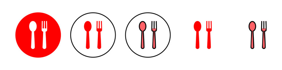 spoon and fork icon set illustration. spoon, fork and knife icon vector. restaurant sign and symbol - obrazy, fototapety, plakaty
