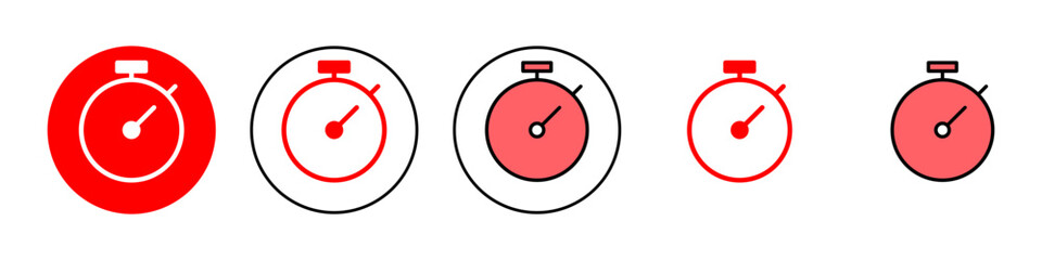 stopwatch icon set illustration. Timer sign and symbol. Countdown icon. Period of time