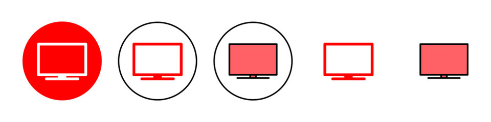 Tv icon set illustration. television sign and symbol