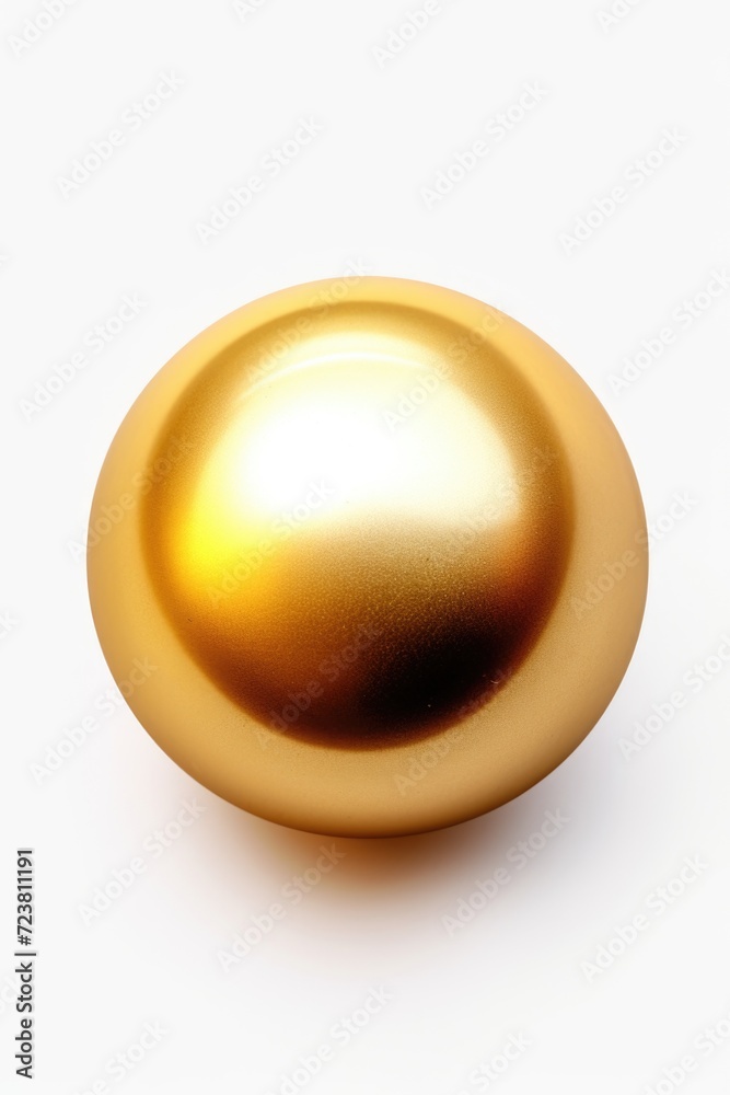 Poster a shiny golden egg resting on a white surface. perfect for various creative projects
