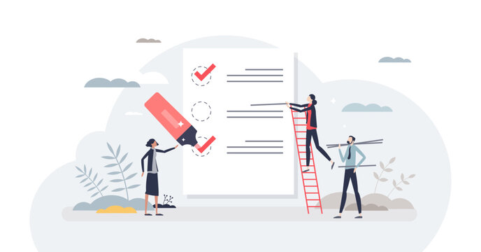 To do list as checklist with work agenda and tasks tiny person concept, transparent background.Schedule report with successfully done and complete jobs illustration.