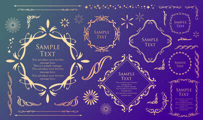 高級感のあるカードデザイン。アンティークな装飾デザイン。エレガントな縁の模様