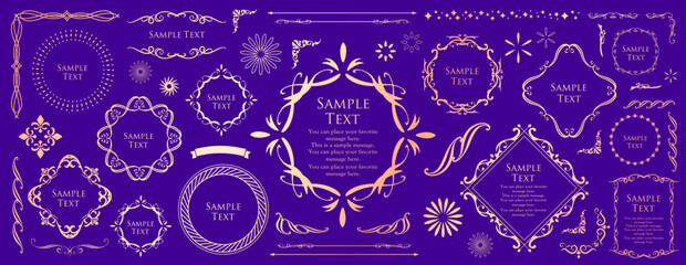 高級感のあるカードデザイン。アンティークな装飾デザイン。エレガントな縁の模様