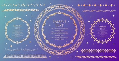 高級感のあるカードデザイン。アンティークな装飾デザイン。エレガントな縁の模様