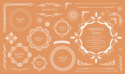 高級感のあるカードデザイン。アンティークな装飾デザイン。エレガントな縁の模様