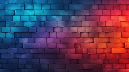 Old brick wall background, gradient colors grunge texture or pattern for design. Generative ai