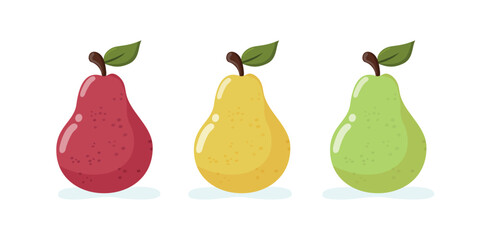 Set of pears. Isolated appetizing fruit. Vector illustration - 723814397