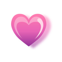 Pink heart with gradient and shadow