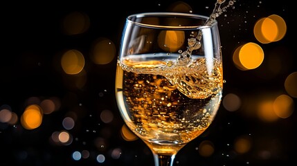 Sparkling champagne toast  vibrant bubbles and reflections in close up shot for festive celebration