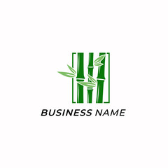 design logo creative bamboo tree