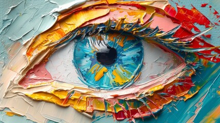 An abstract painting of an eye