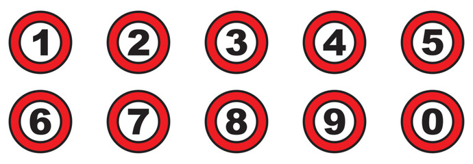 Numbers icon set on transparent background. Number Bullet Point Colorful Arrow Set 1 to 10. - obrazy, fototapety, plakaty