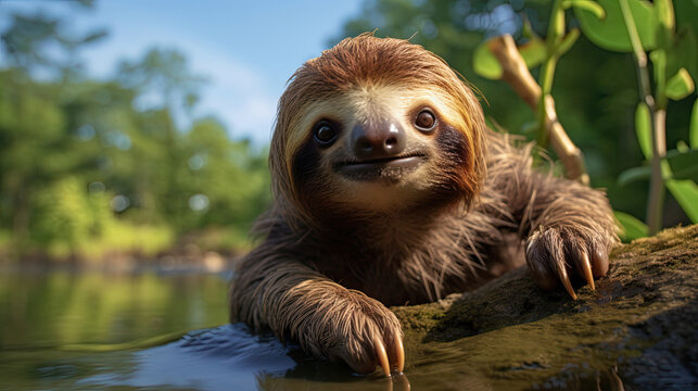 Happy Sloth Background Image