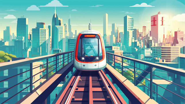Metro Rail with Cityscape - Metro Rail