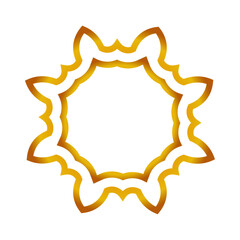 Arab frame or arch for Ramadan.Golden Arabic style circle border vector illustration isolated on clear background.