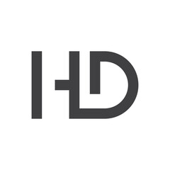 hd letter logo vector icon simple vector illustration