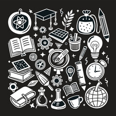 Vector Icon Doodle Set Education Bundle