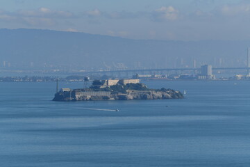 prison of alcatraz in the bay of san francisco - 723825364