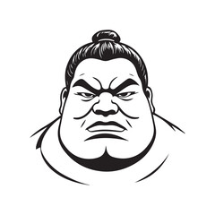 2d outline vector minimalism hand drawn art style athlete sumo wrestling 