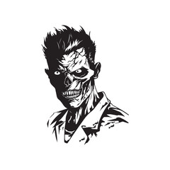 Zombie man vector image, illustration Of a Zombie