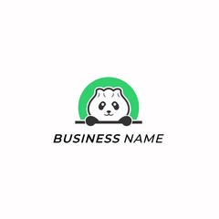 design logo combine pand and dumpling food