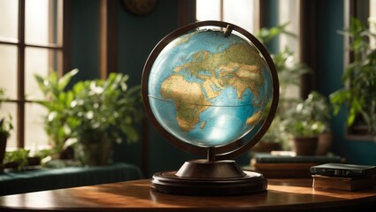 glass globe on a table