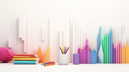 Obraz premium background back to school bright modern 3d.