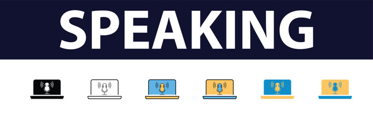 Speaking icon set color fill. Communication icons collection. Containing discussion, speech bubble, talking and consultation. Speak icons Pixel perfect. Mobile, message, support, ....