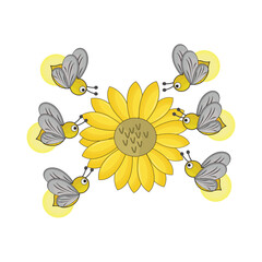firefly with flower illustration