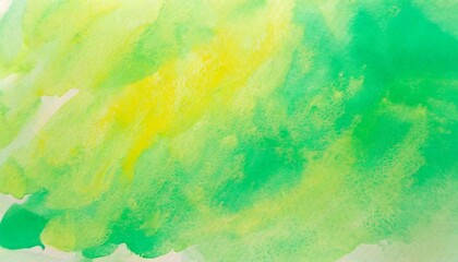 Fototapeta na wymiar watercolor in green and yellow color for abstract and background