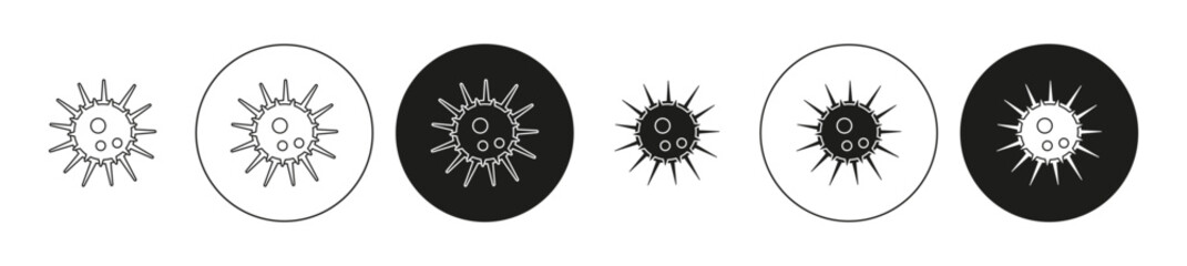 Sea urchin vector line logo art icon mark. Sea urchin outline drawing set