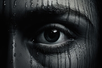 Photo of tears flowing from a crying eye