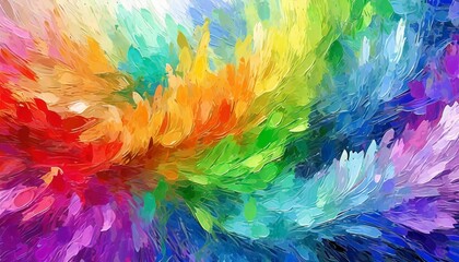 Fototapeta na wymiar digital illustration color rainbow splash abstract horizontal background