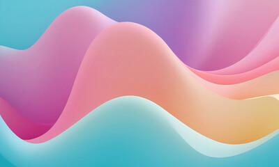 Abstract flowing white and pastel colour background, geometric pattern of waves - Architectural, financial, corporate and business brochure template