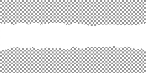 Torn paper edges for background. Ripped paper texture on transparent background. isolated on white background with clipping path. Vector illustration. EPS file 182.
