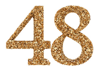 48 number gold glitter