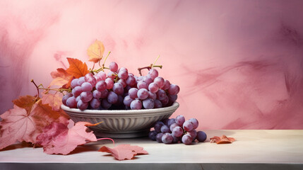 Photograph of grape in front of colored background