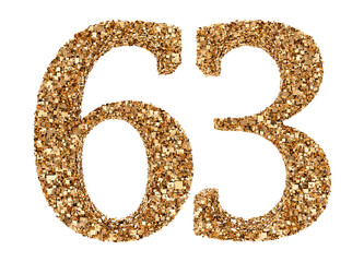 63 number gold glitter