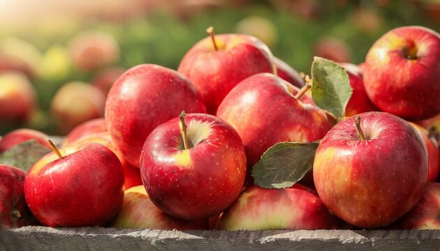 red ripe apples as background