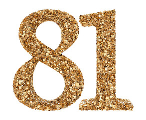 81 number gold glitter