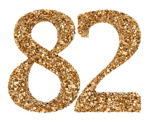 82 number gold glitter