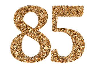 85 number gold glitter