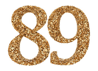 89 number gold glitter