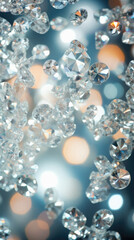 Luxury crystal chandelier with bokeh background .
