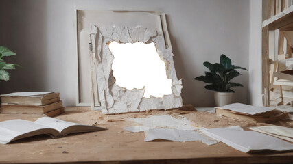 Torn paper and photo picture frame PNG, roller, and paint, Torn paper PNG, polaroid PNG, photo frame PNG, 